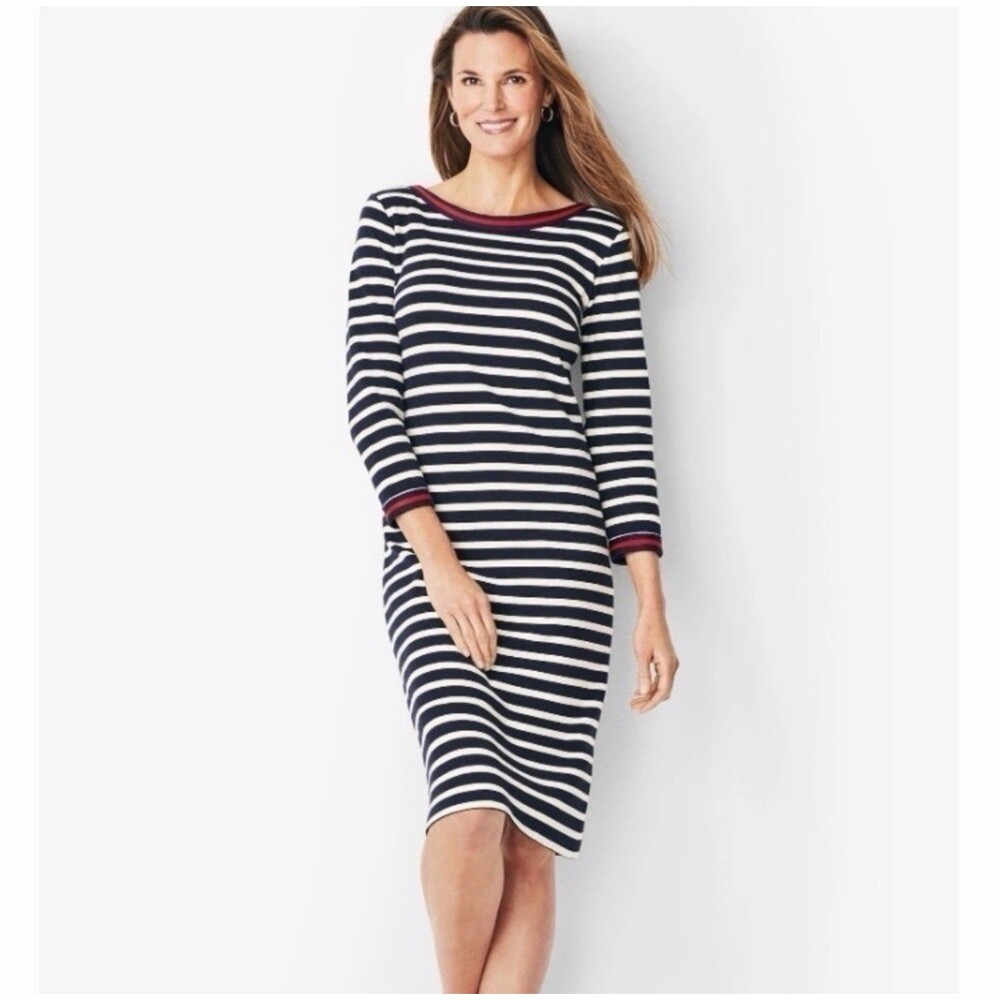 Talbots Striped Cotton Dress Size Medium